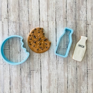 Milk & Cookies Cookie Cutters, cookie cutter, milk cutter, desert cutter, drink cutter, kid cutter, snack cutter