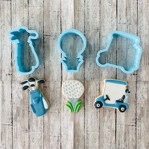Golf Cookie Cutter Set, golf clubs cutter, sports cutter, golf tee cutter, golf cutter, golf cart cutter