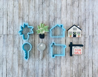 House Warming Cookie Cutter, house cutter, key cutter, sale sign cutter, plant cutter, realtor cutter