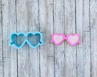 Heart Sunglasses Cookie Cutter, valentines cutter, glasses cutter
