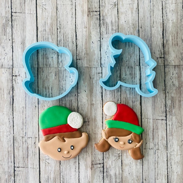 Elf Head Cookie Cutter, Christmas cutter, boy elf cutter, girl elf cutter