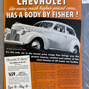 Chevrolet - Saturday Evening Post – May 1940 – Ad #141
