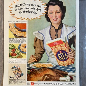 Ritz Crackers - Womens Home Companion Magazine – November 1937 – Ad #337