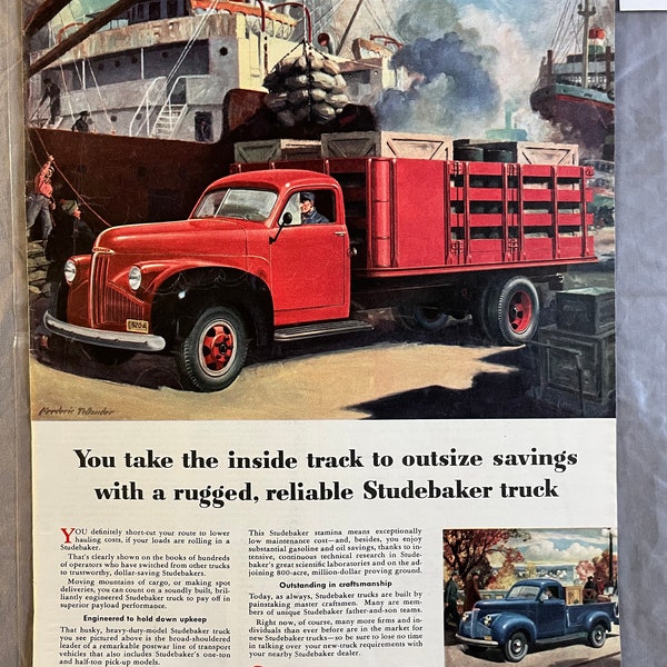 Studebaker Truck - Collier's Magazine – January 1947 – Ad #217