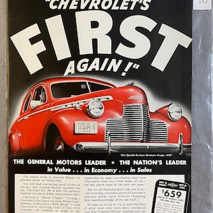 Chevrolet - Saturday Evening Post – April 1940 – Ad #142