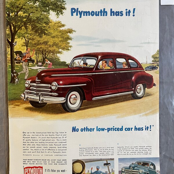 Plymouth - Saturday Evening Post – July 1947 – Ad #82