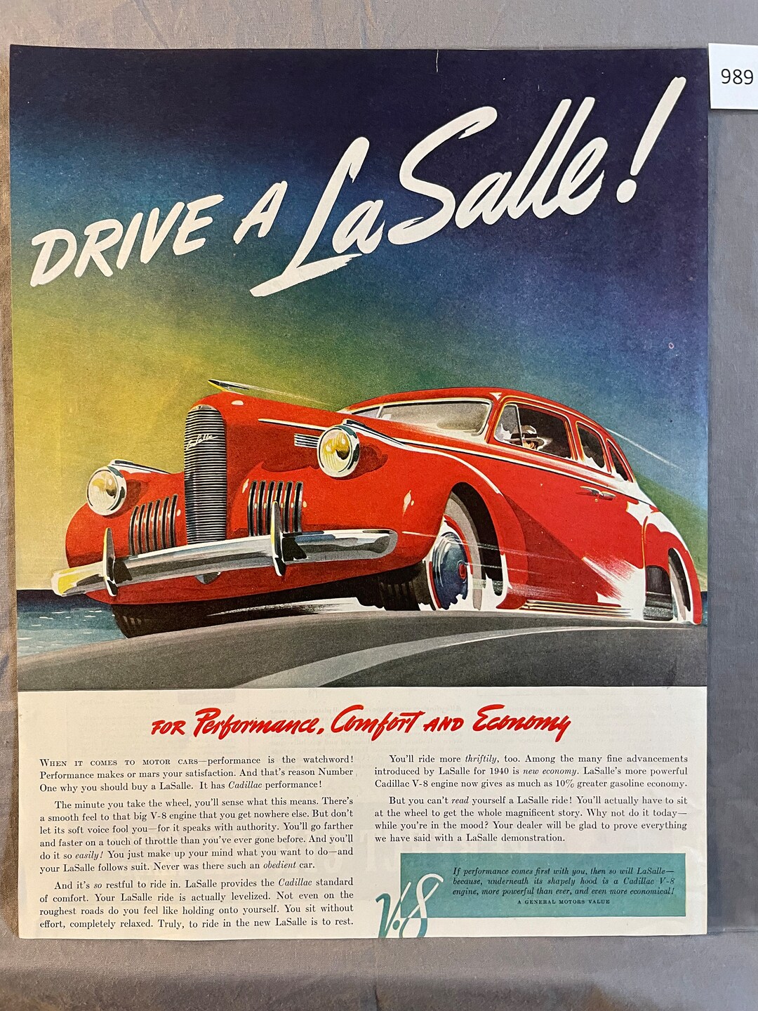 Lasalle - Saturday Evening Post – October 1939 – Ad #989 - Etsy
