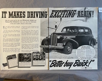 Buick - Saturday Evening Post – December 1937 – ** 2-PAGE ** Ad #964