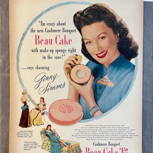 Cashmere Bouquet Makeup - Ginny Simms - Life Magazine – August 1947 – Ad #454