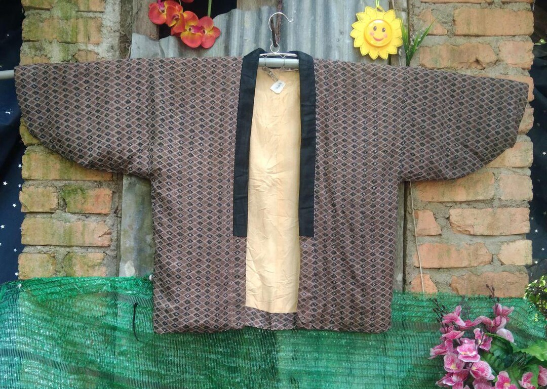 Hakui Robe Vintage Haori Light Padded Robe Kimono Japanese Traditional Cardigan ...
