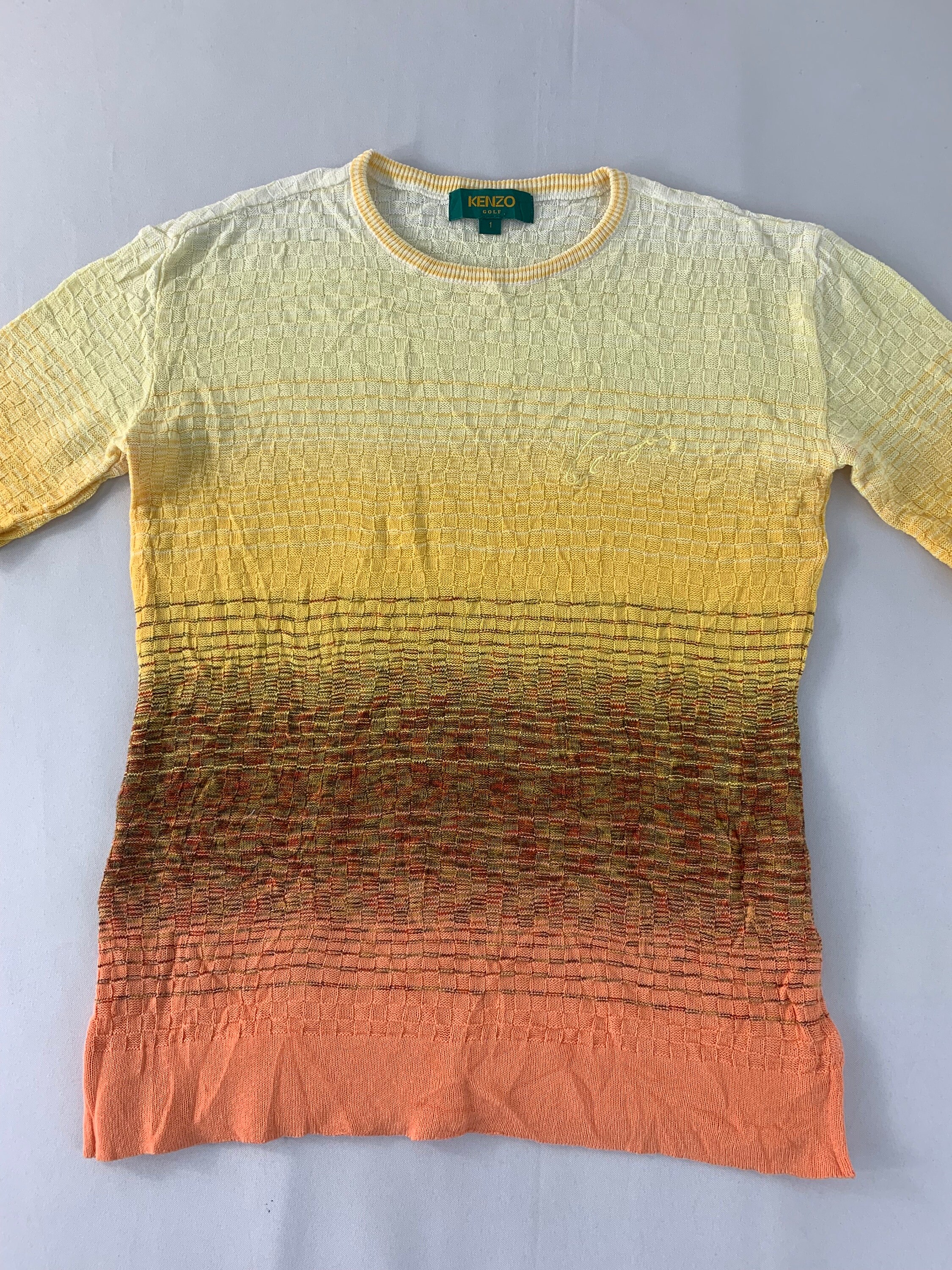 Vintage 90s Kenzo Golf Knit Multicolour Tee T-shirt Inspired