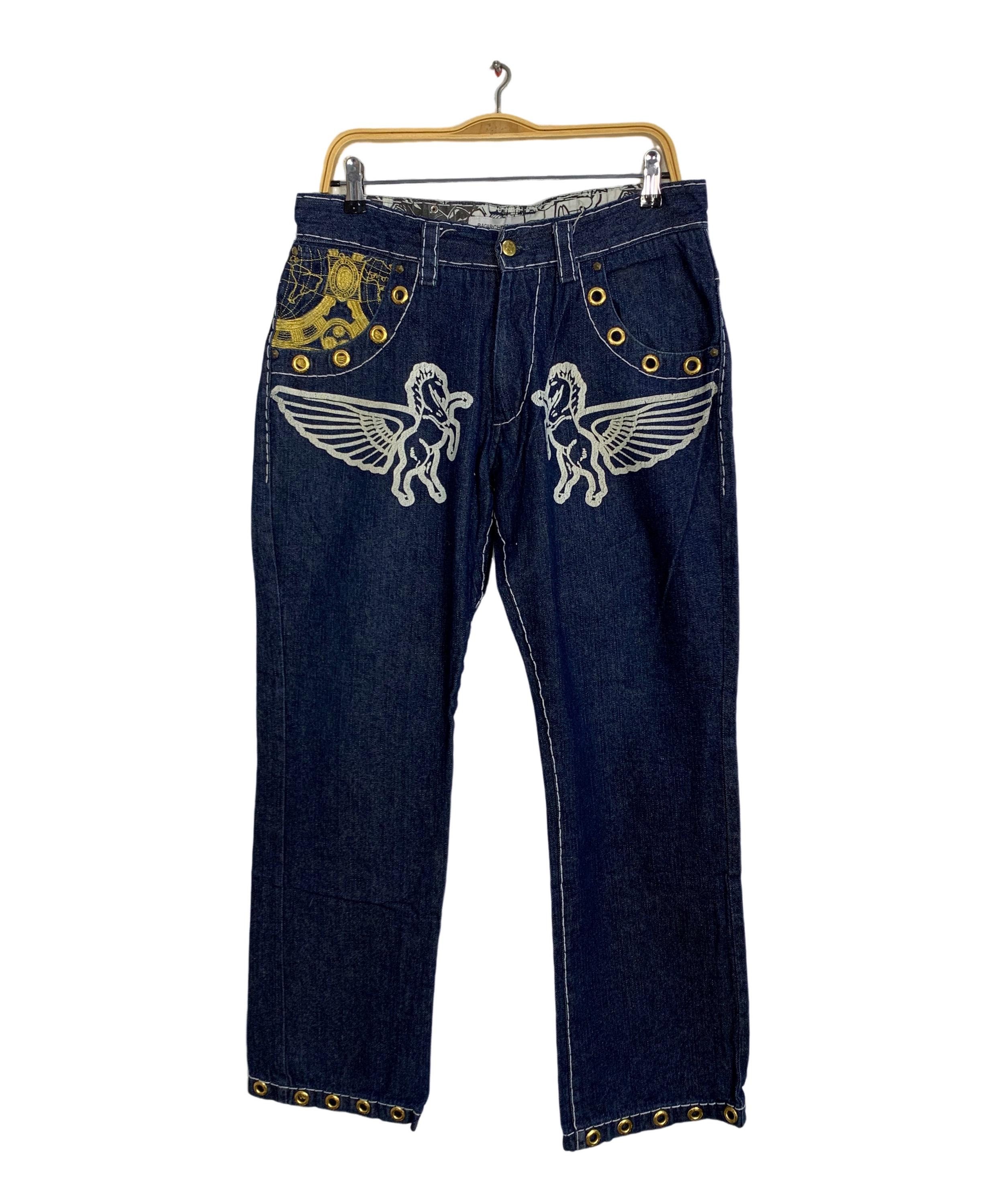 Vintage Bagarch Denim Original Pegasus Art Printed Jeans