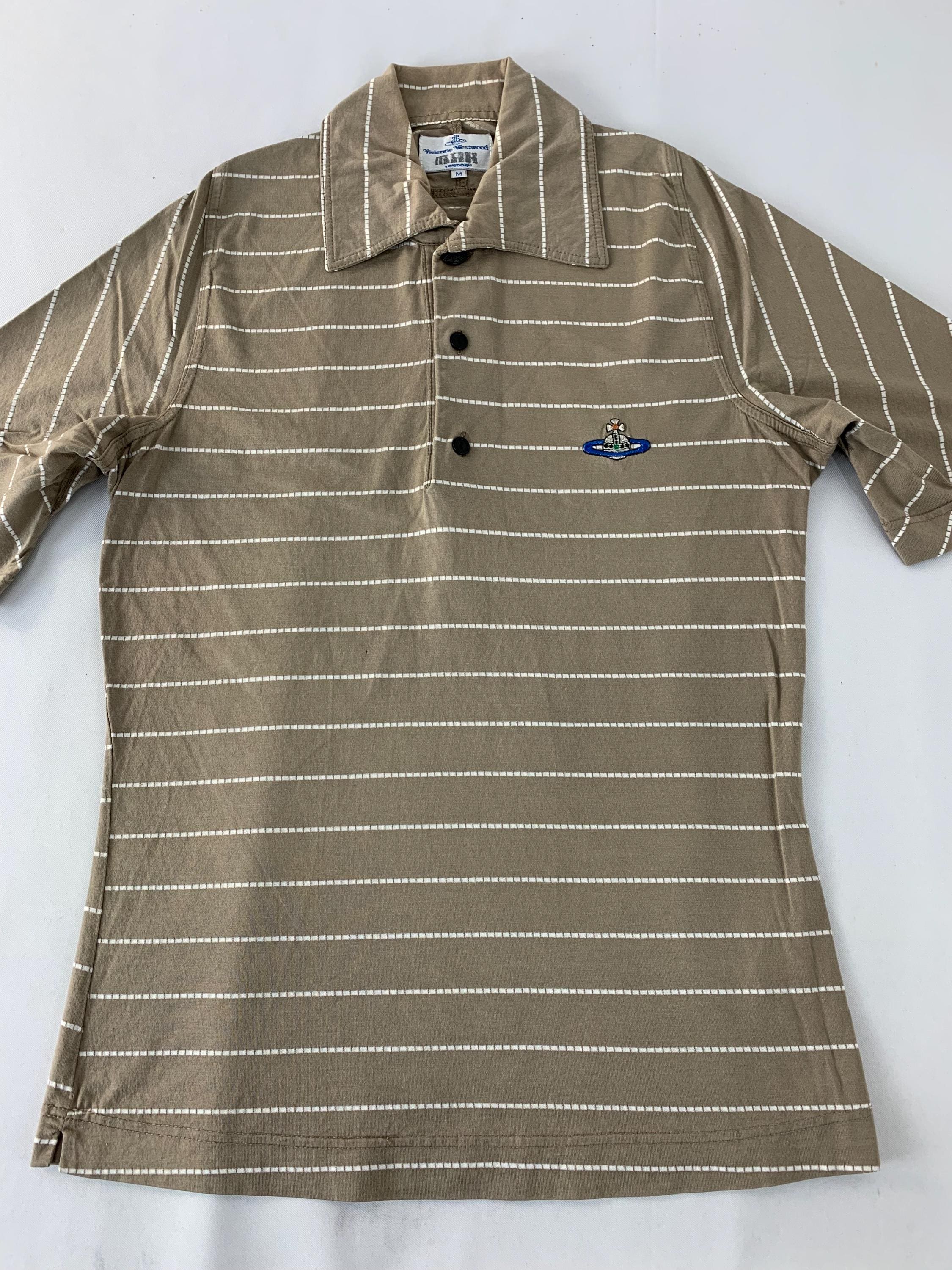 Vintage 90s Vivienne Westwood London Man Striped Embroidery Orb