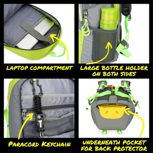 green daypack, multipurpose backpack