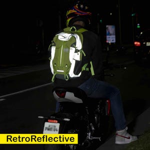 Reflektierender Motorrad- & Fahrradrucksack | Hi-Vis wasserdichte Umhängetasche Gelb - Riderbag Reflektor35 Bild 2
