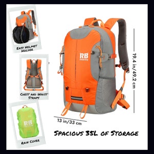Hi Vis Reflective Orange Daypack Bike Backpack, Motorcycle Backpack Riderbag Reflektor35