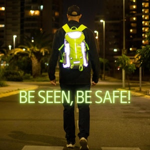 Hi Vis Reflective Green Daypack Bike Backpack, Motorcycle Backpack Riderbag Reflektor35