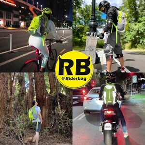 Reflektierender Motorrad- & Fahrradrucksack | Hi-Vis wasserdichte Umhängetasche Gelb - Riderbag Reflektor35 Bild 3