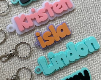 Personalized Acrylic Name Keychain, Backpack Tag