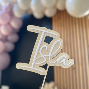 Acrylic Wood Name Cake Topper, 3D Name Cake Topper, Personalized Birthday Cake Topper, Custom Cake Topper, Cute Cake Topper