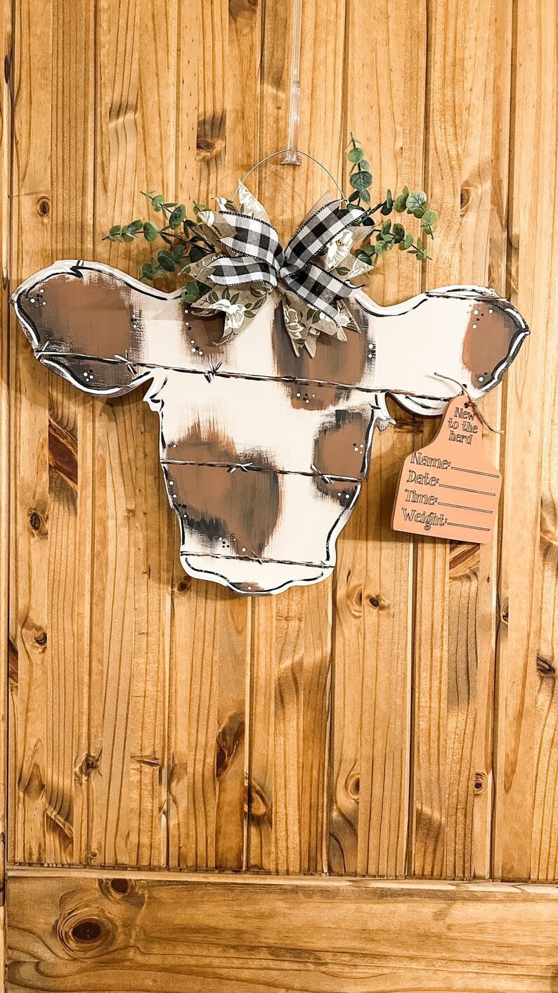 Moo Cow Hospital Door Hanger Etsy