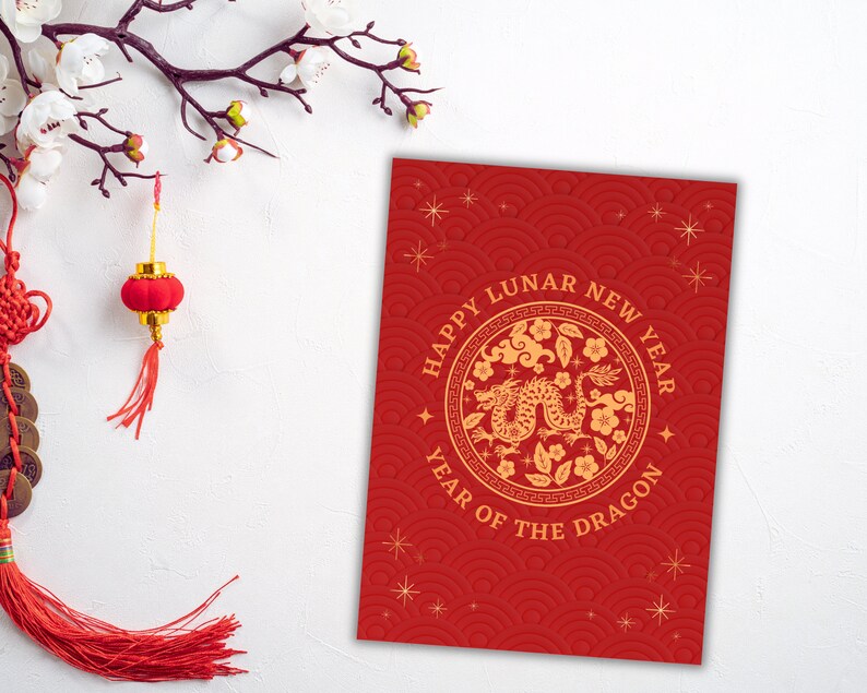 Lunar New Year 2024 Greeting Card | 2024 Year of the Dragon | Happy ...
