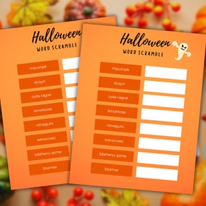 Halloween Word Scramble Game, Halloween Word Search, Printable Halloween Party Activities, Halloween Party Games, Instant Download, PDF