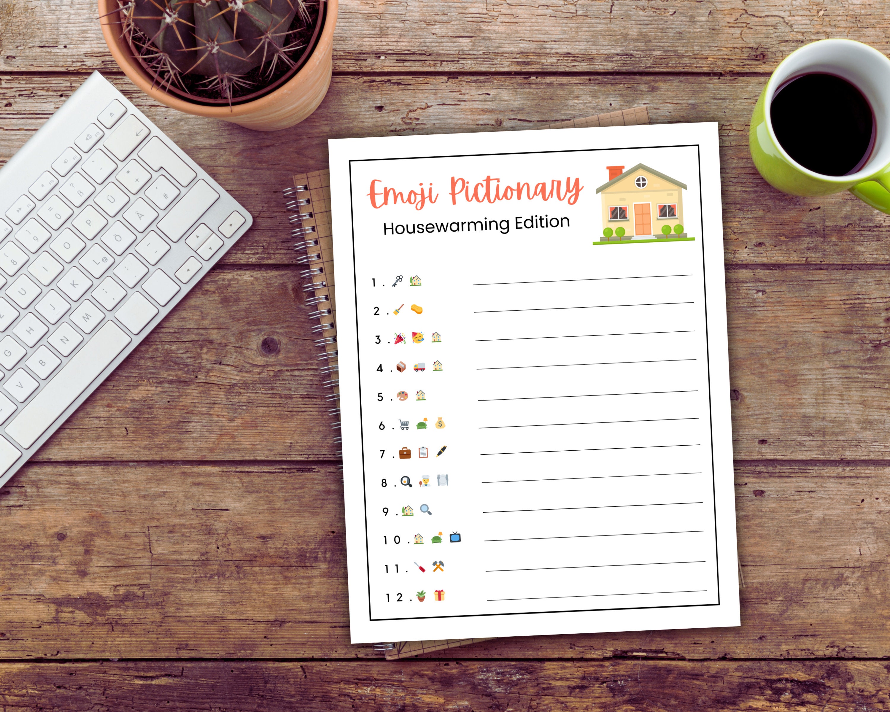 Housewarming Party Games, Printable Housewarming Emoji Pictionary Game ...