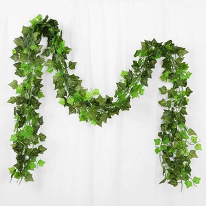 4pc Artificial Ivy Green Leaf, Hanging Leaves, 210 cm (2.1m) Leaf Vine Silk Hanging Decoration, Fake/Artificial Plant, Garden Decoration