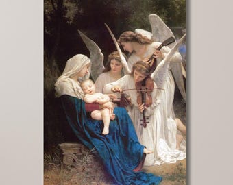 天使の聖母キャンバス壁アート - ウィリアム・アドルフ・ブグローの