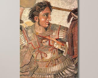 Mosaic of a Conqueror, Ancient Alexander the Great Wall Art, Helenistic Mosaic of Alexander, Museum Vibes Poster| Canvas Wall Art Home Decor
