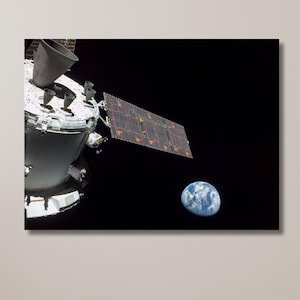 Staring Earth from Space, Orion Spacecraft Poster, ESA Module Wall Art, Deep Space Canvas, Space Canvas Art | Canvas Wall Art Home Decor