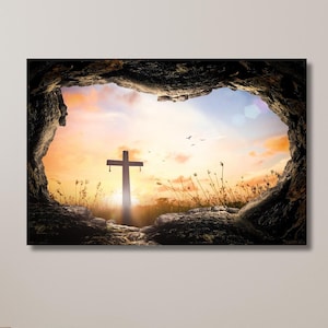 Resurrection of Jesus, Spiritual Christian Wall Art, Religious Home Decor, Christian Art, Religion Artwork | Canvas Wall Art Home Decor
