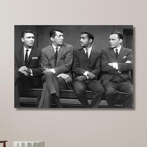 The Rat Pack, Frank Sinatra, Sammy Davis Jr., Dean Martin, Peter Lawford, Ram Pack Poster, Music Band Wall Art | Canvas Wall Art Home Decor