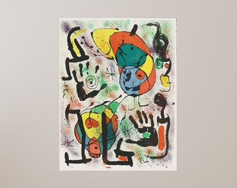 Les Voyants: Six Plates 1970, Joan Miró, Surrealism Art, Joan Miró Painting, Exhibition Poster, Joan Miró Art | Canvas Wall Art Home Decor