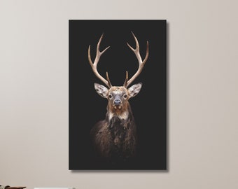 Hirsch Leinwand Wandkunst,Hirsch Leinwand Druck Kunst,Wild Deer Wandkunst,Wildtier Leinwand, Hirsch Kunstdruck, Hirsch Wandkunst | Leinwand Wand Kunst Home Decor