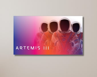 Artemis III-uppdraget, NASA-astronautkonst, Orion-rymdfarkost, rymduppskjutning, Artemis 2025-programmet, Artemis-affisch | Canvastavla, heminredning