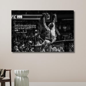 Citaat Conor McGregor, fitnessposter, sportmuurkunst, boksdoek, Conor McGregor-poster, motivatiedecor | Canvas muurkunst woondecoratie