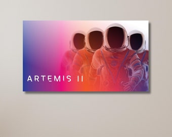 Artemis II Mission, NASA Astronauts Art, Orion Spacecraft, Space Launch, Artemis 2024 Program, Artemis Poster | Canvas Wall Art Home Decor