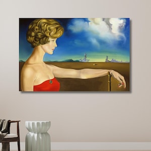 Young Woman in a Landscape 1959, Salvador Dali, Surrealism Art, Salvador Dali Paint Poster, Dali Canvas Print | Canvas Wall Art Home Decor