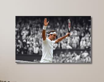 ロジャー・フェデラーの感動的な名言写真プリントポスター - サイン