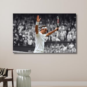 Roger Federer Poster Print , Roger Federer Canvas Wall Art, Gift for Tennis Player, Tennis Sport Print Art | Canvas Wall Art Home Decor