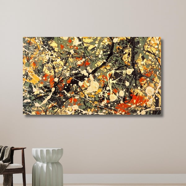 Number 8 by Jackson Pollock 1949,  Abstract  Art, Pollock Abstract Expressionism Paint, Pollock Canvas Print | Canvas Wall Art Home Decor