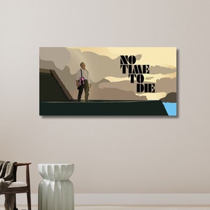 No Time To Die Poster, J Bonds Movie Wall Art, Vibrant Illustration Art, Daniel Craig Canvas, Bond Movie Poster | Canvas Wall Art Home Decor
