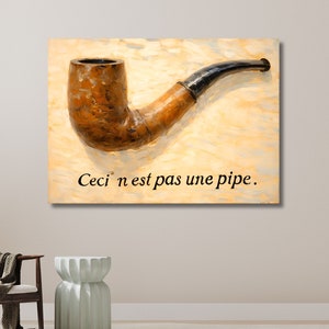 The Treachery of Images 1929, René Magritte, (AI Generated Artwork), This is not a Pipe, Painting Wall Art | Canvas Wall Art Home Decor