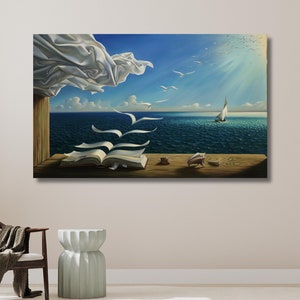 Book to Birds 1941, Salvador Dali, Surrealism Canvas, Surrealist Art, Salvador Dali Poster,  Painting Wall Art | Canvas Wall Art Home Decor