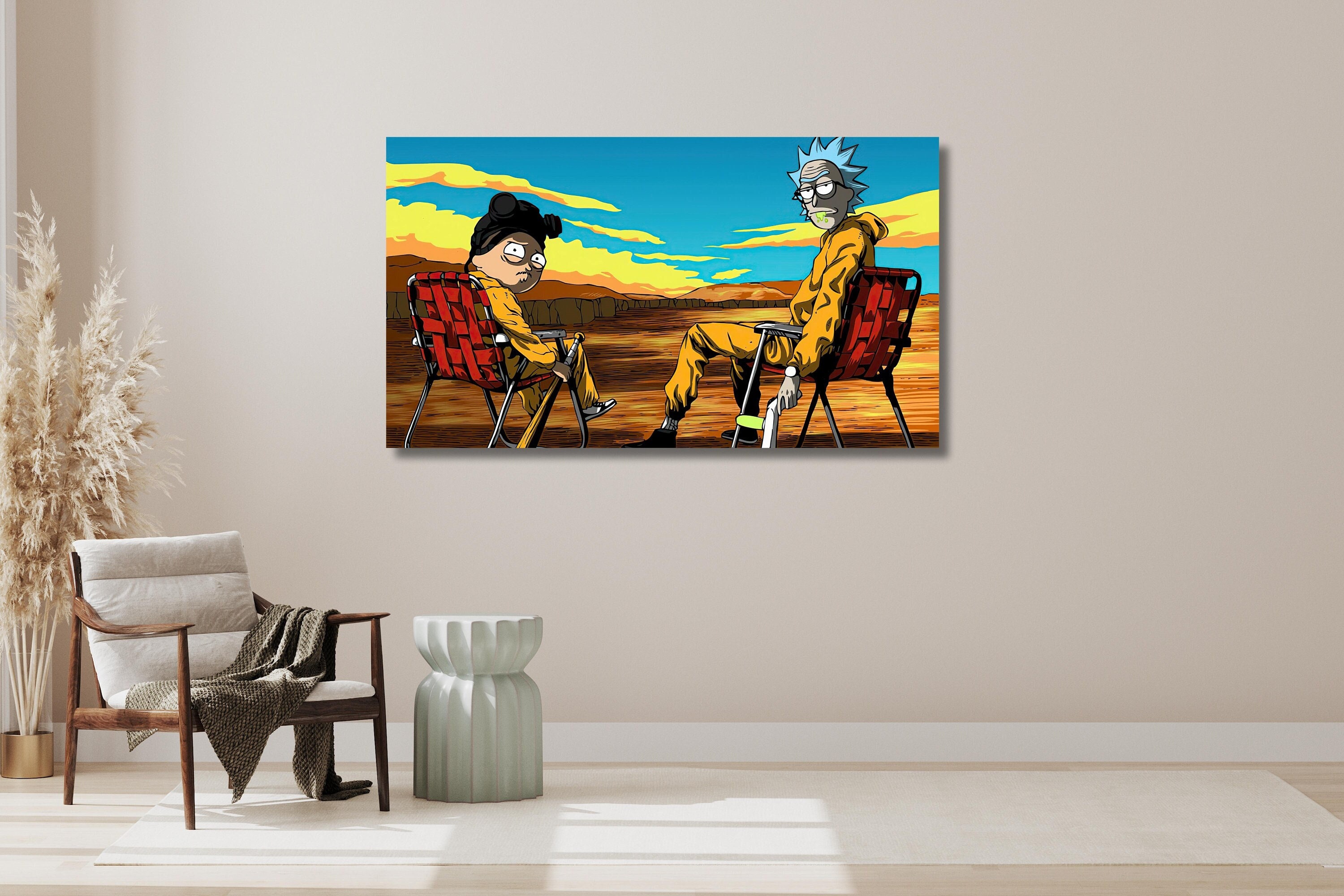 Canvas Pictures 60 x 90 cm Unframed Rick and Morty Breaking Bad