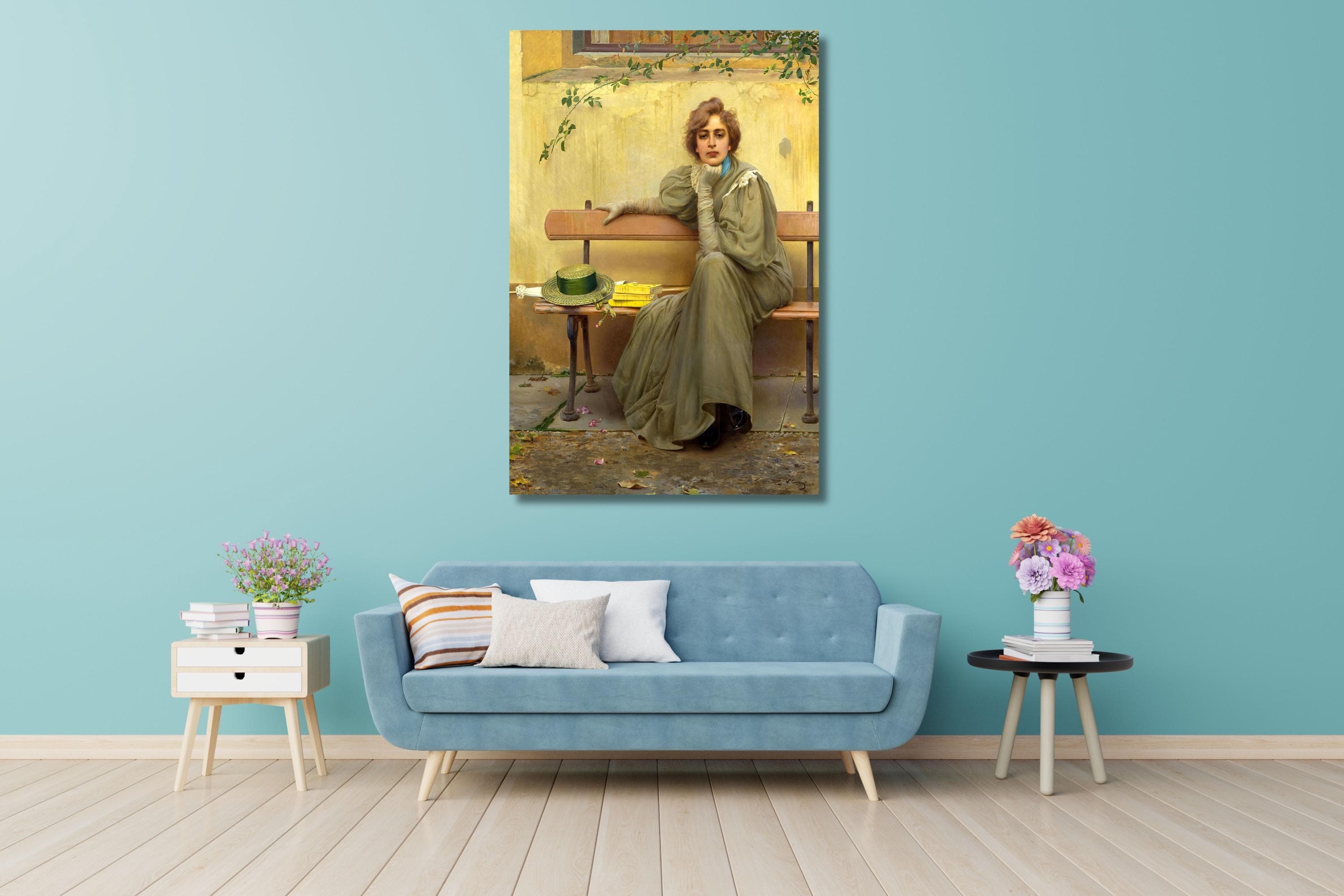 Artery8 Corcos Dreams Woman Bench 1896 Painting Art Print