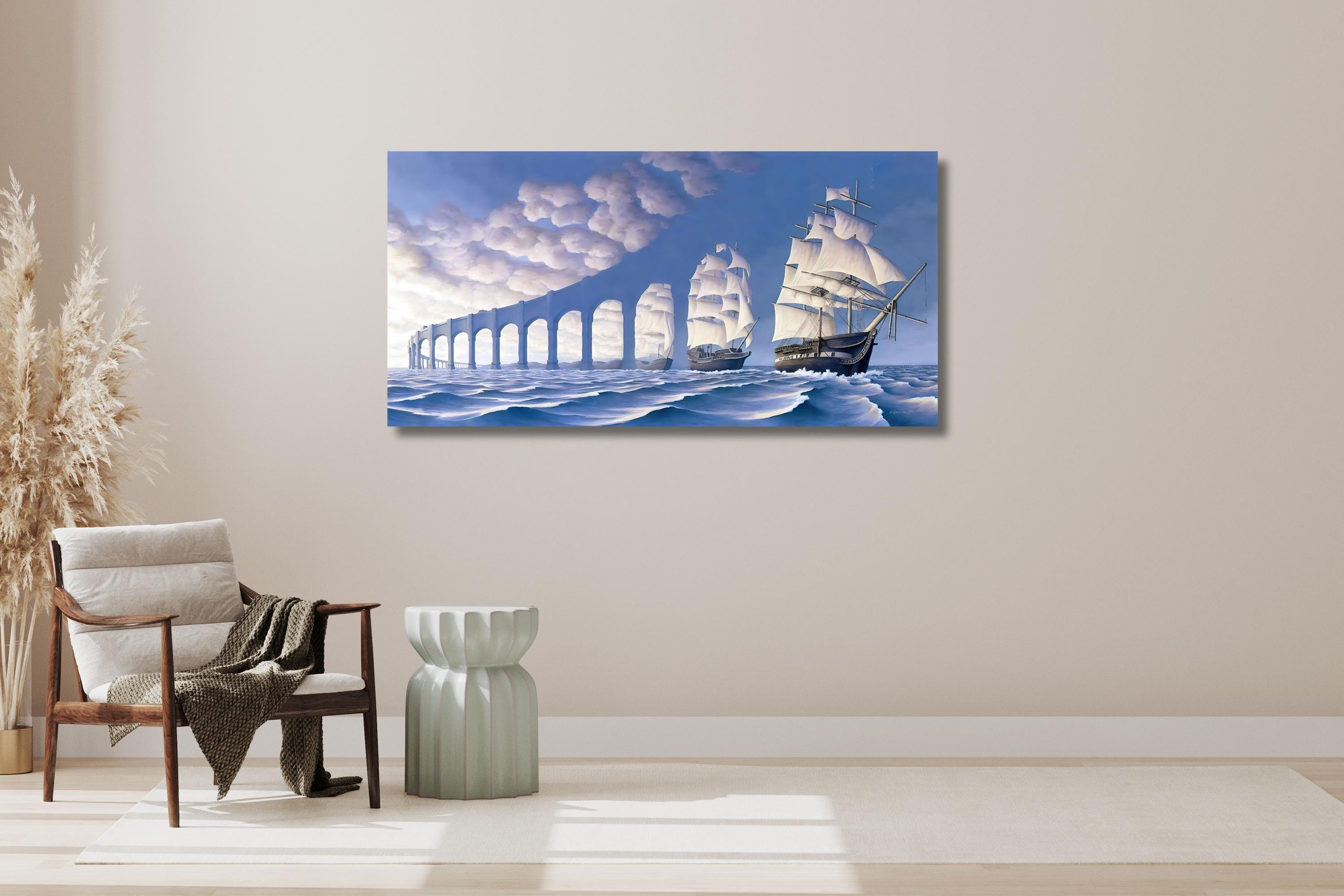 Affiche Murale Surréaliste Rob Gonsalves - Impression Sur Toile 40x60 Cm, Sans Cadre, Pour Chambre Et Salon