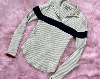 Tommy Hilfiger Knit Polo Top With Long Sleeves